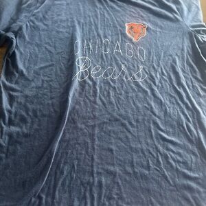 NFL Team Apparel Chicago Bears Football Navy Blue Short Sleeve Womens TShirt NWT
